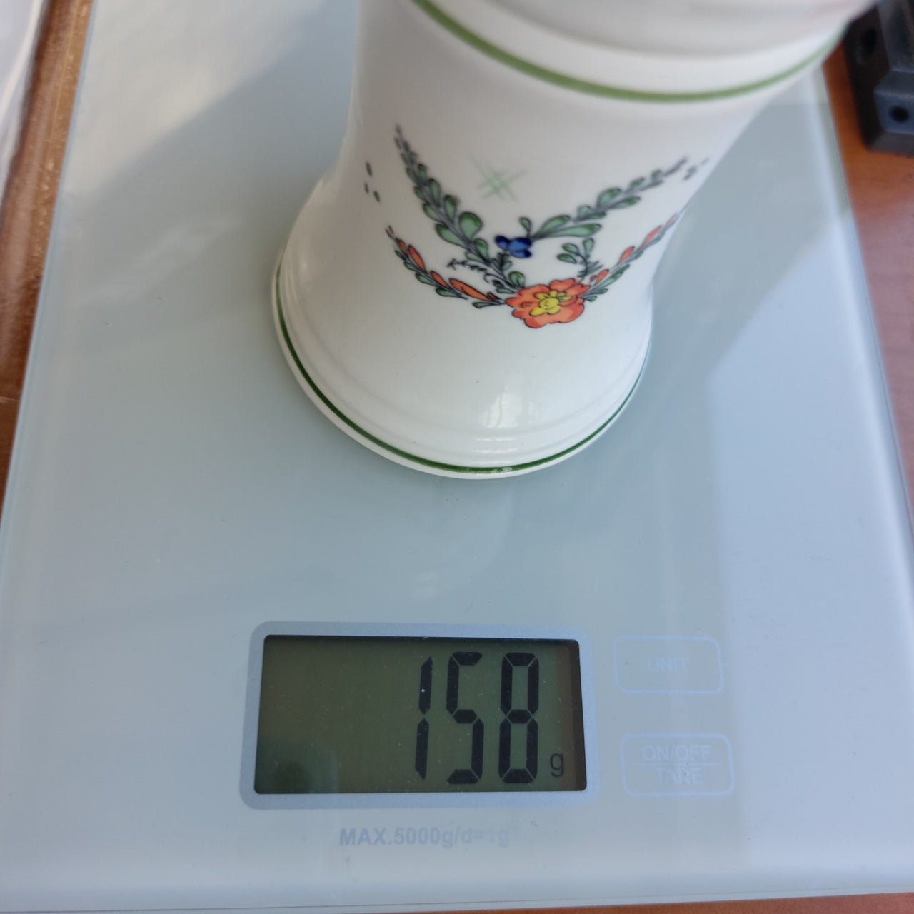 Vintage Zier Dose Floral Ceramic Lidded Trinket Box Jar Original Box 13cm White 7