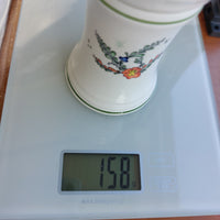 Thumbnail for Vintage Zier Dose Floral Ceramic Lidded Trinket Box Jar Original Box 13cm White 7