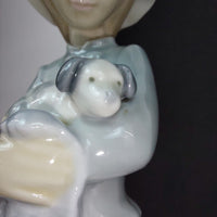 Thumbnail for Nao Girl Lladro Cuddling Puppy Figurine Blanket Porcelain firreplace decor Spain11