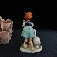 Thumbnail for AK Kaiser Figurine Germany Porcelain Girl with Goose 16cm Hand Painted Small dec3
