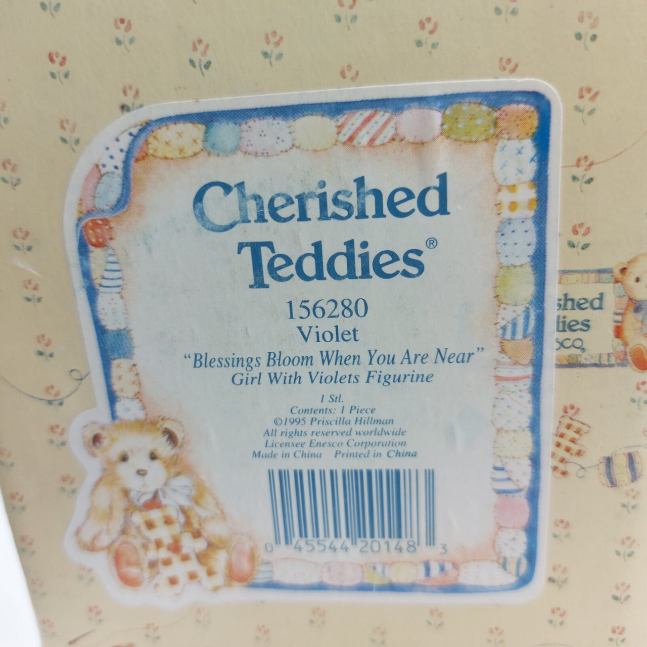 Cherished Teddies Violet -'Blessings Bloom When You Are Near' Collectible 3"22