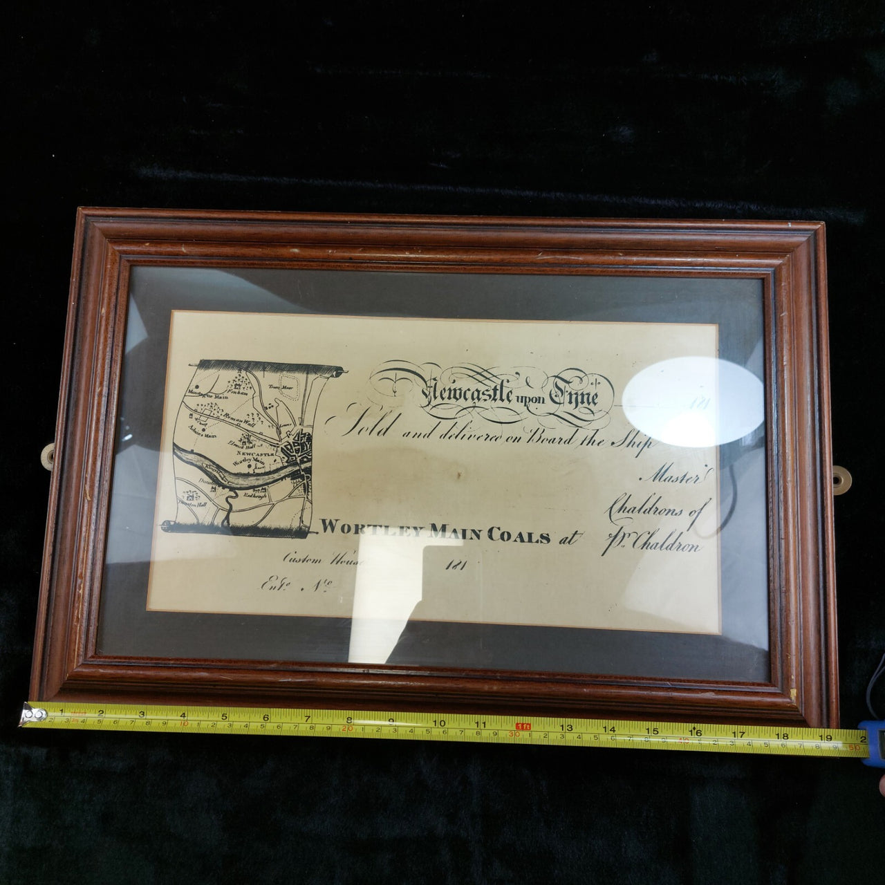 Antique 1800's Wortley Main Coals Shipping Document Artifact Framed Historical4