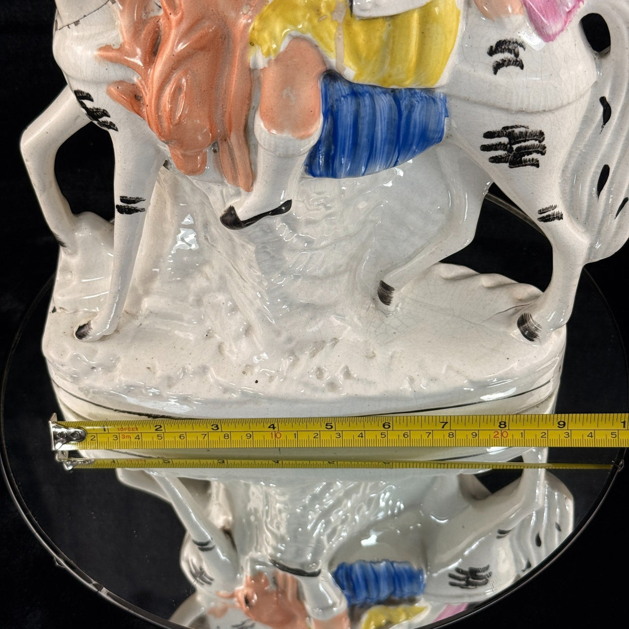 1800s Staffordshire Pottery Large Horse Rider Figure Hand Painted Antique seePic8