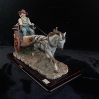 Thumbnail for Large signed Juliana Collection 2000 Horse Carriage Figurine size see Handmade19