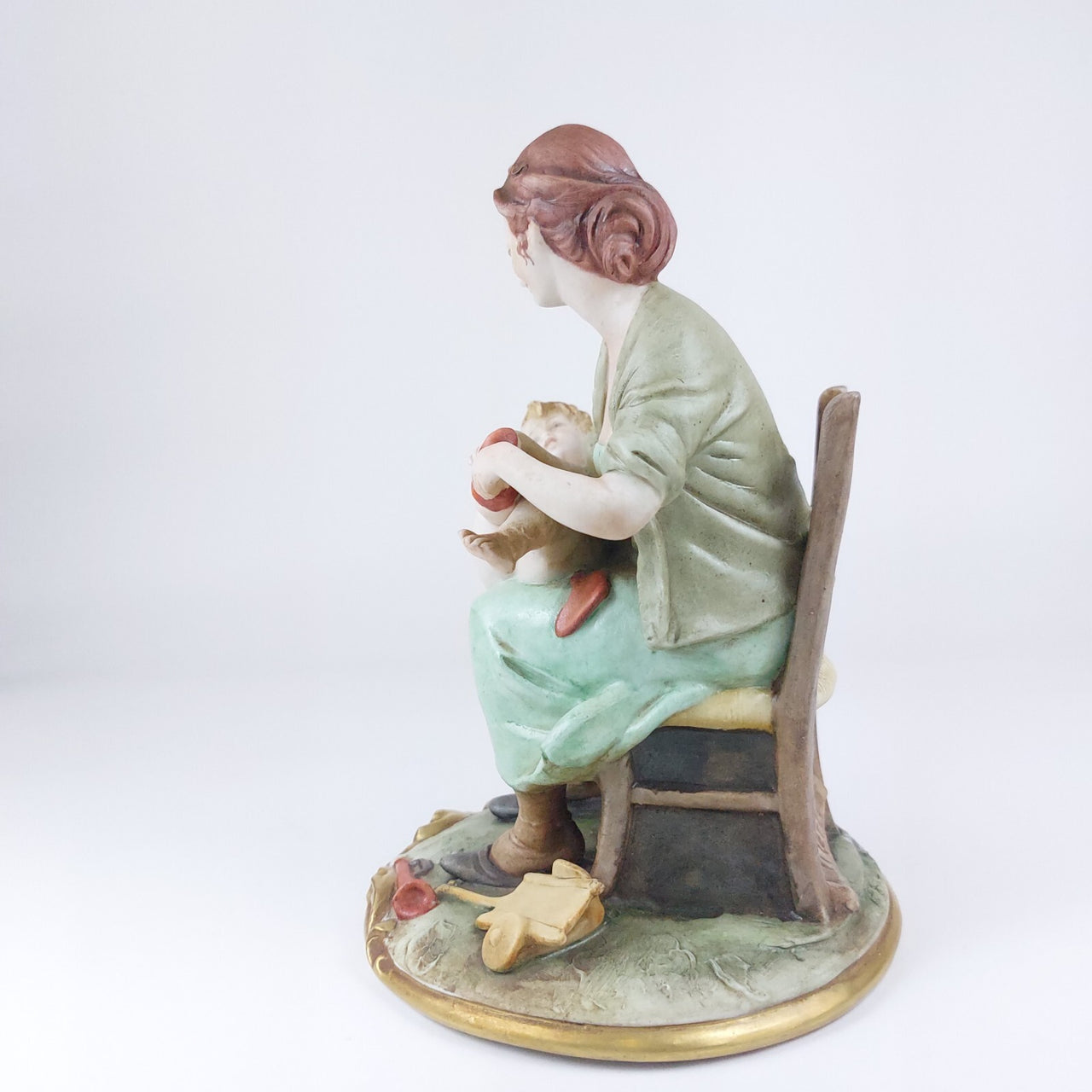 RARE 1950s Capodimonte - Bruno Merli Signed Porcelain Child & Mother Figurine6