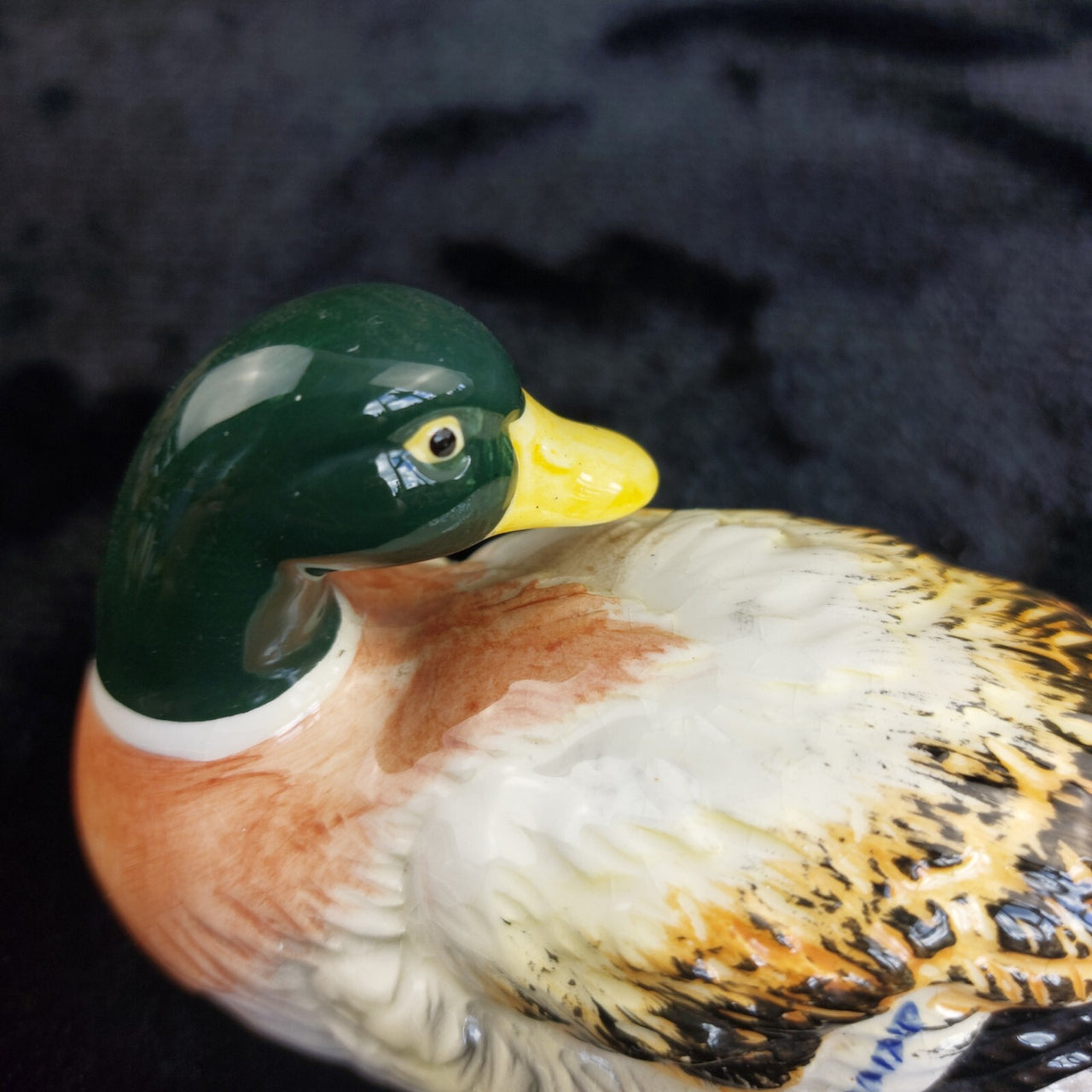 Foreign Duck Mallard Figurine Porcelain Hand Painted Vintage Collectible 5"5
