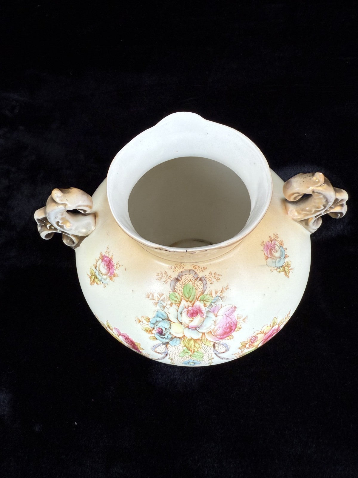 Antique Crown Devon Floral Twin Handled Urn Vase c.1917-1930 English Pottery10