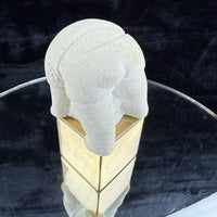 Thumbnail for Vintage Marbell Marg Bell by Stone Art Belgium Abstract Sculpture Brass Base 5