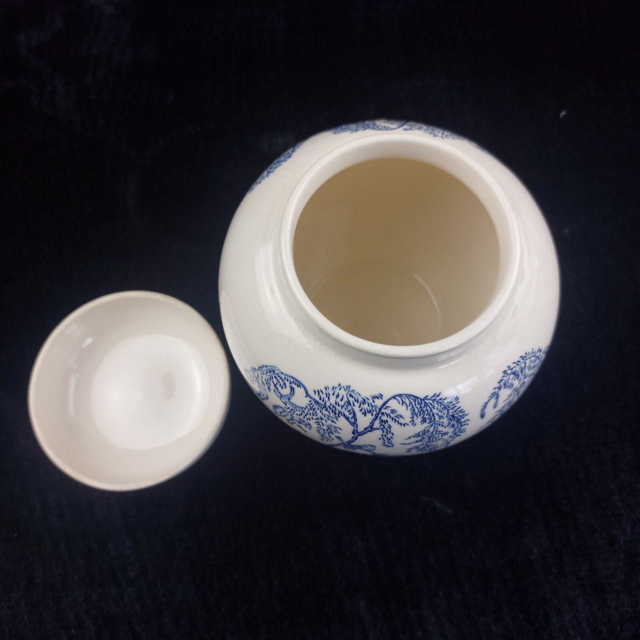 Mason’s Koro Ginger Jar Good 5.5 in Blue White Birds England Ringtons Porcelain5