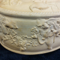 Thumbnail for Antique 1800s Wedgwood Yellow Jasperware Game Dish - Little crack & chips China.18