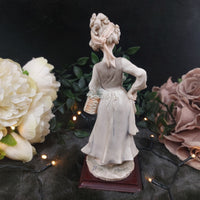 Thumbnail for Giuseppe Armani Figurine Country Girl with Flowers on - Vintage 80s Wooden Base4