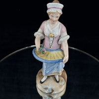 Thumbnail for Antique German Porcelain Figurine Lady Serving Tray Victorian Style Decor Figure4