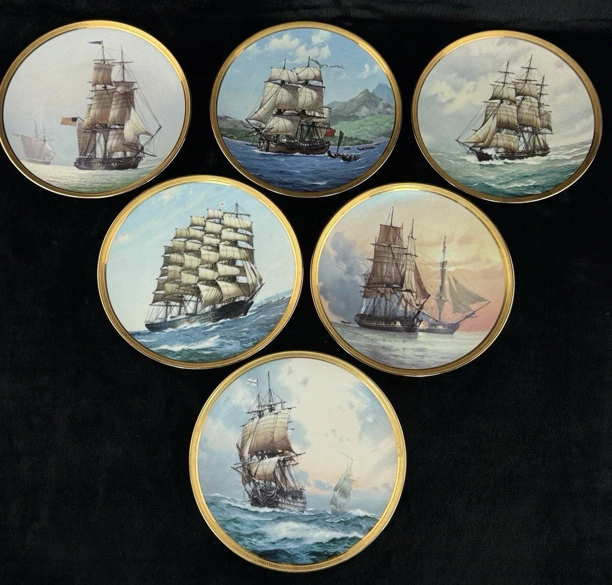Franklin Mint Great Ships Set of 6 Plates Golden Age of Sail by Derek Gardner1
