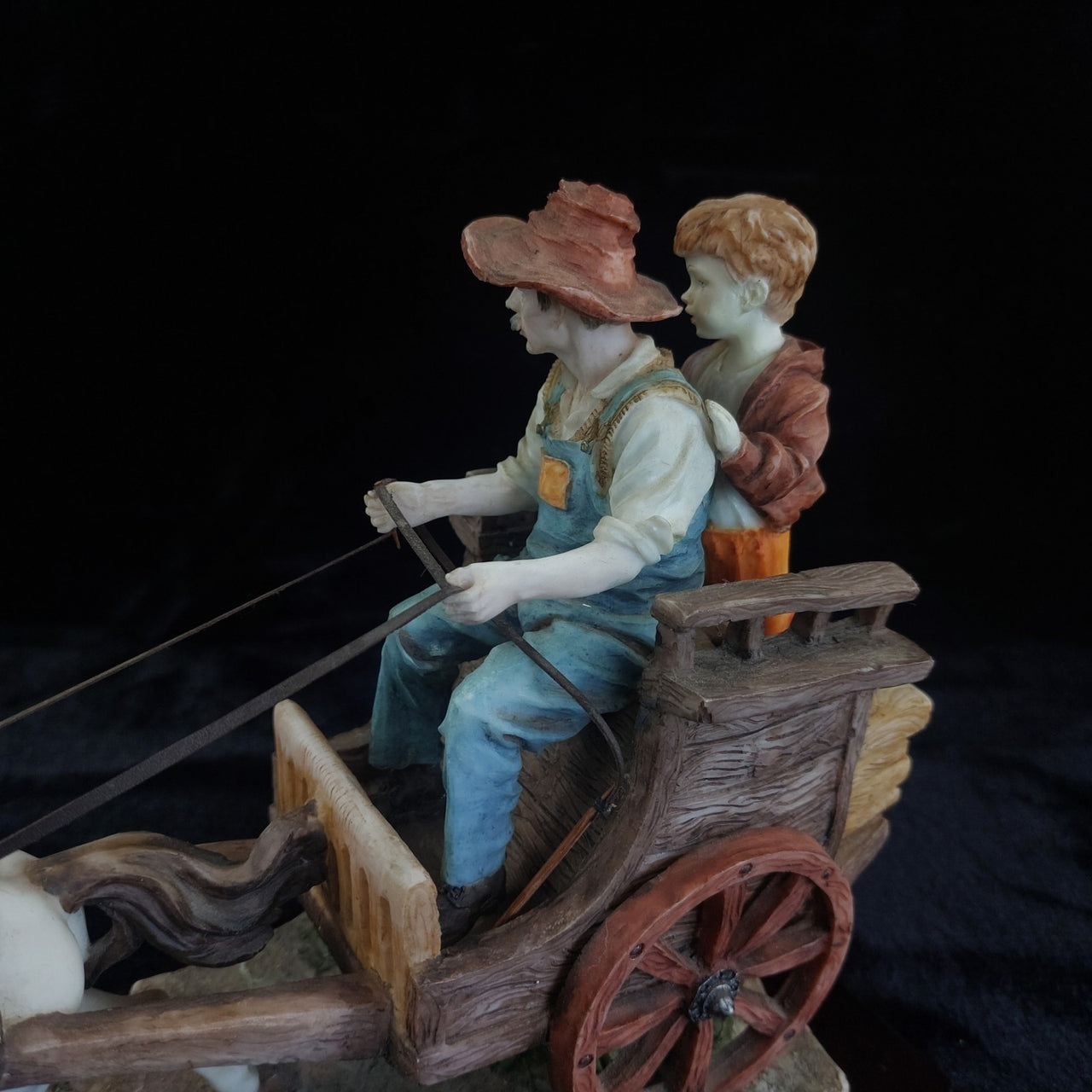 Large signed Juliana Collection 2000 Horse Carriage Figurine size see Handmade10