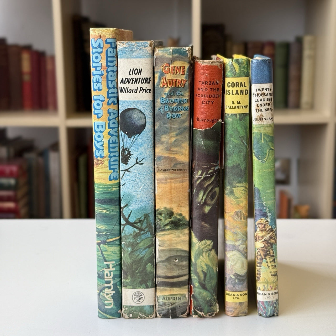 Vintage Adventure Boy's Stories Book Set 20th Century Classics tarzan lion advan13