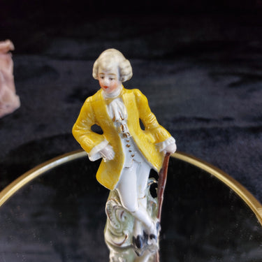 Germany Porcelain Figurine 18198 Yellow Coat Man Antique Repaired1