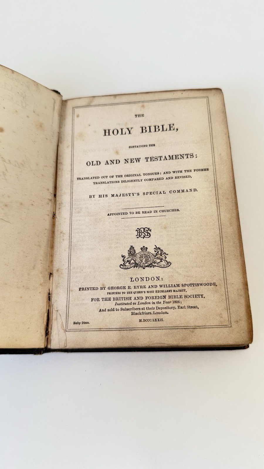 Holy Miniature Bible Leather Bound British & Foreign Bible Society Antique 18729