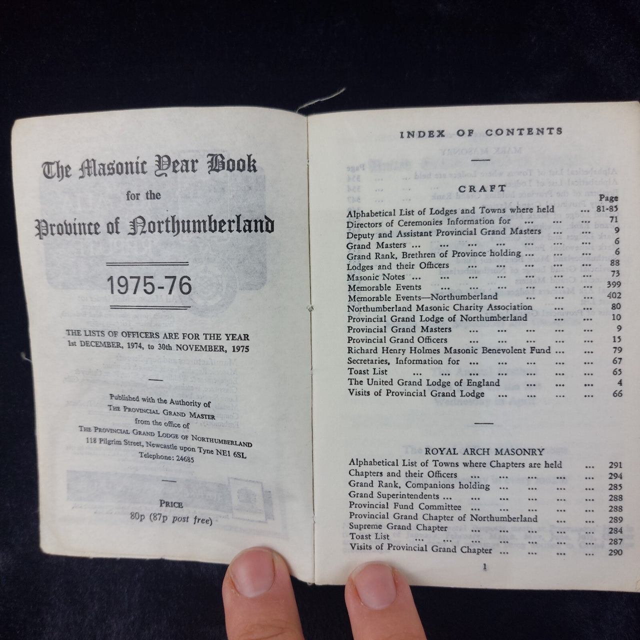The Masonic Year Book for the Northumberland Province 1975-76 United Kingdom4