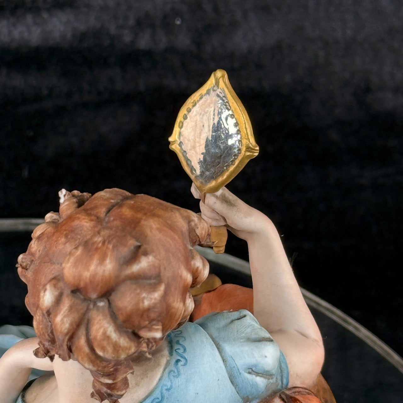 Tyche Bauer Figurine Lady on Couch Painted Hand Porcelain 8" Signed capodimonte15