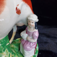 Thumbnail for 1800s Antique Staffordshire Cow Creamer Figurine 6.5