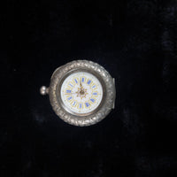 Thumbnail for 1800's antique Continental Silver Ladyâs Fob Watch Enamel Dial Ornate needs re13