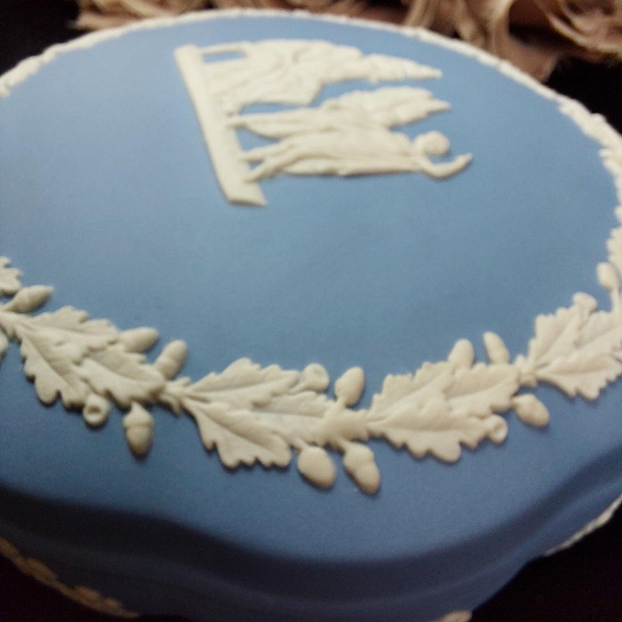 Wedgwood Blue Jasperware Trinket Box – Vintage -  Classical Design - England12