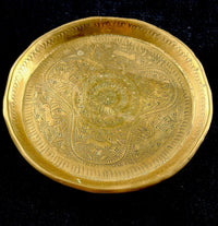 Thumbnail for Antique Middle Brass Eastern Plate Hand Etched Islamic Design Deer Pattern Tray2