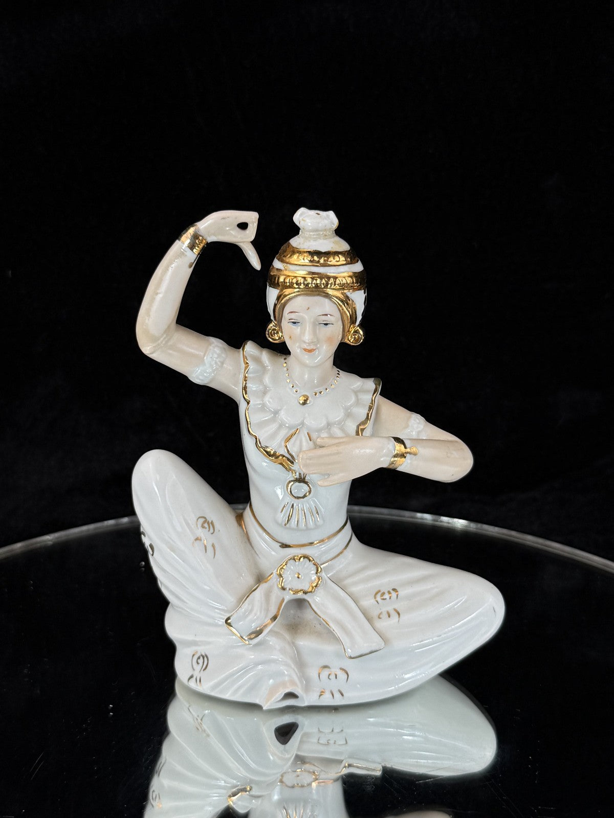 Vintage Mid-Century Figurine Porcelain Set - Dancer with Two Candle Holders7