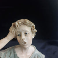 Thumbnail for Very Large Capodimonte figurine 'The Card Players' Friends group pics see decor20