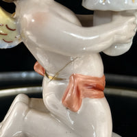 Thumbnail for Antique German Dresden Cherub Candle Holder Figurine Winged Putto 3.5” Repaired6