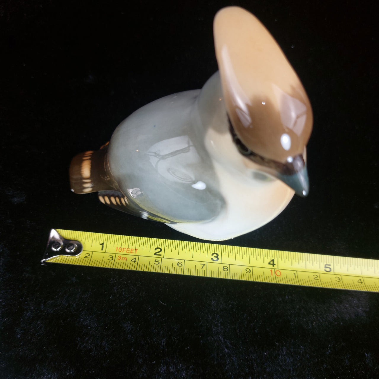 USSR Porcelain Cedar Waxwing Figurine Bird 4" Vintage Russian see the pics Gloss8