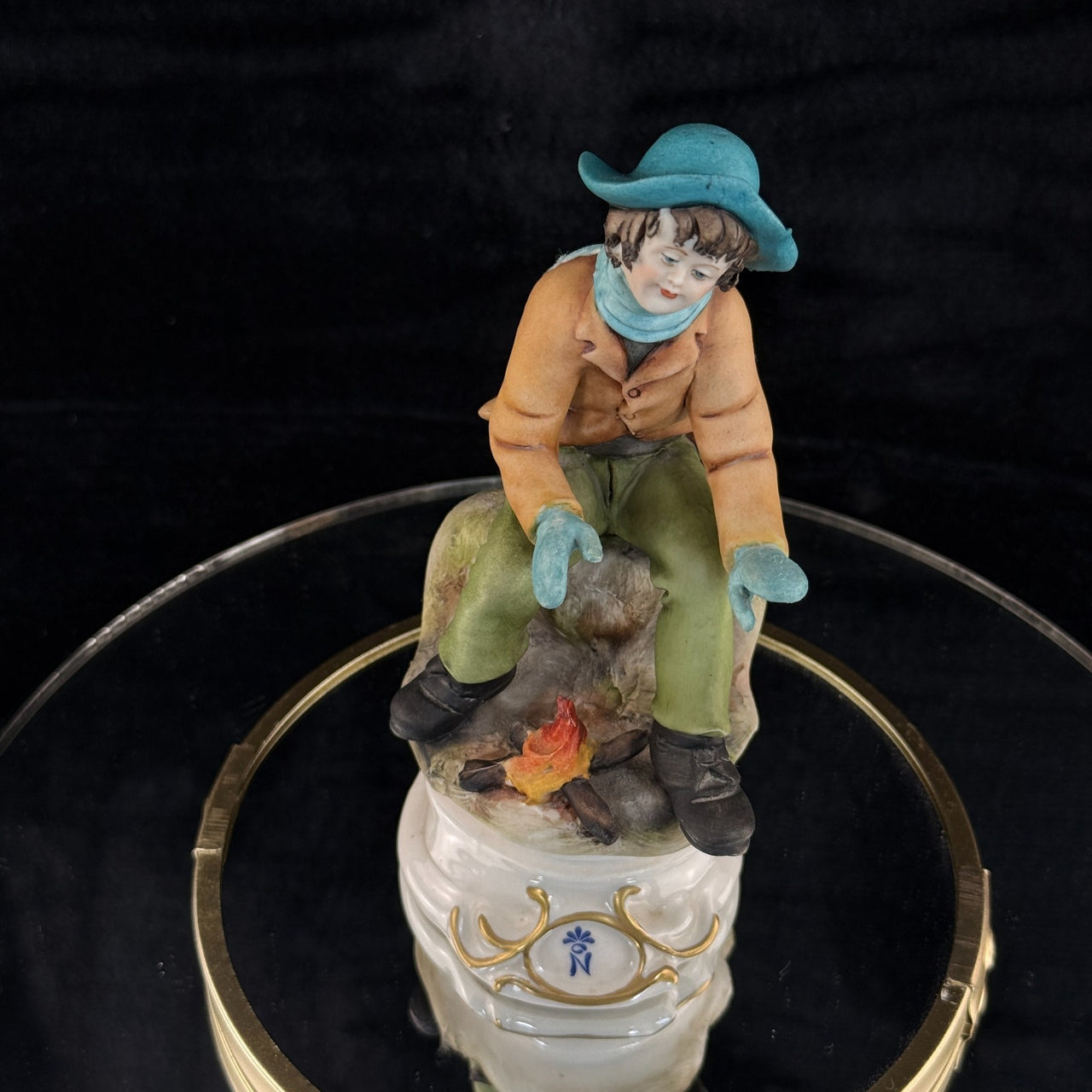 Rare Napoleon Capodimonte Figurine Boy by Giacomo Campfire Porcelain Italy gift3