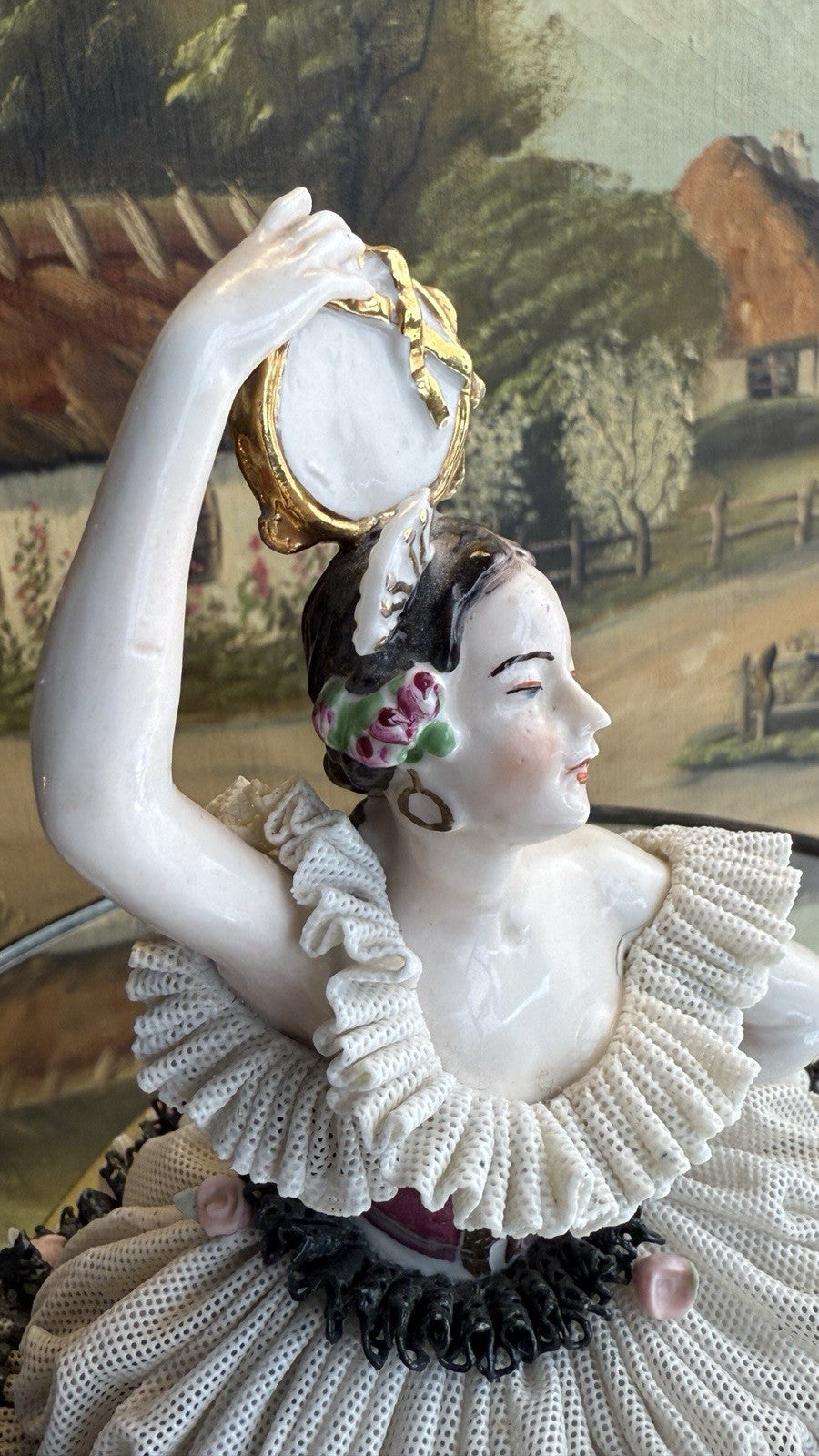 Very Dresden rare Lace Porcelain Dancer Figurine marked ART Germany see the pic15