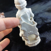 Thumbnail for Antique Figurine Bisque 4in Seated Man with Dog White Porcelain Worn & Damaged7