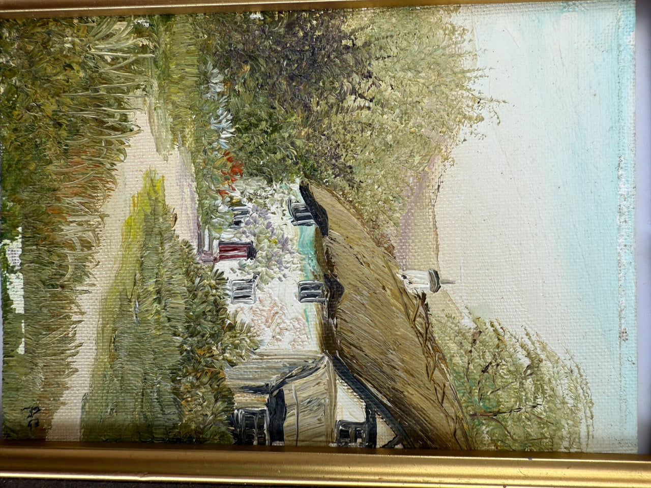 Classic Landscape Art Set Charming Cottage and "Rheinfal um 1840 Set of 3 Large15