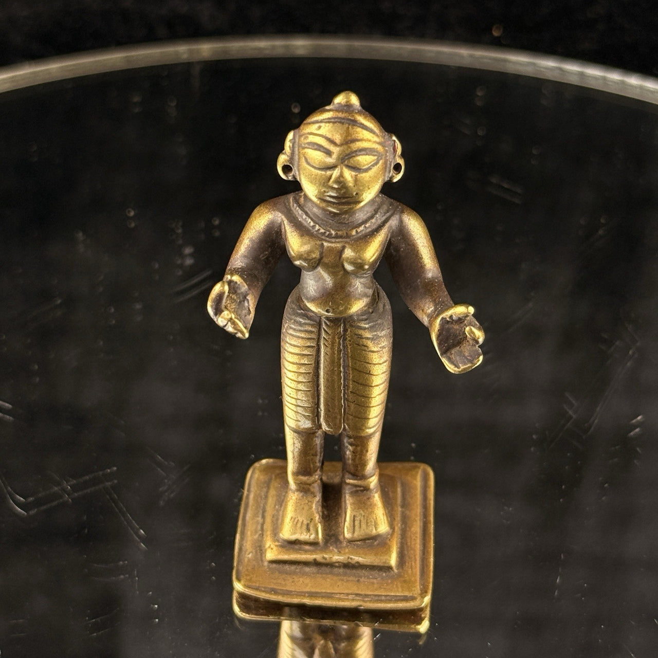 Antique Brass Indian Female Figure Of Radna 3.25” Handcrafted Tribal Folk Bengal2