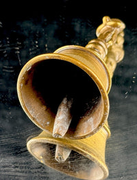 Thumbnail for Antique Indian Puja Brass Bell 3.5â Hindu Temple Ritual Handbell Deity Handle8