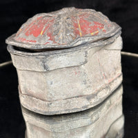 Thumbnail for Antique 19th Century Stone Trinket Box Red Floral Relief Lid 5
