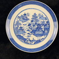 Thumbnail for Spode Mint Danbury Willow Pattern Plates x3 Temple Landscape antique Blue White5