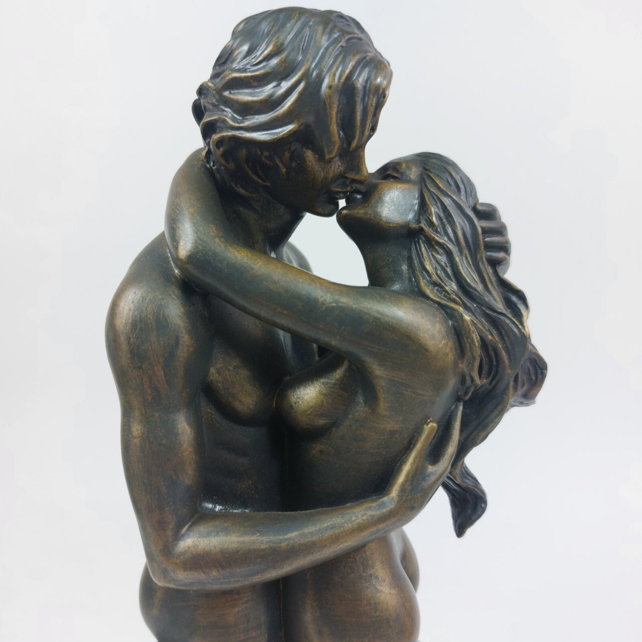 Vintage Romantic Couple Sculpture – 11" Tall . Cast Resin with Bronze Finish 6