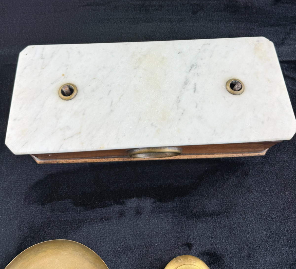 Rare Antique Victorian Apothecary Balance Scale with Marble Base & Brass Weight19