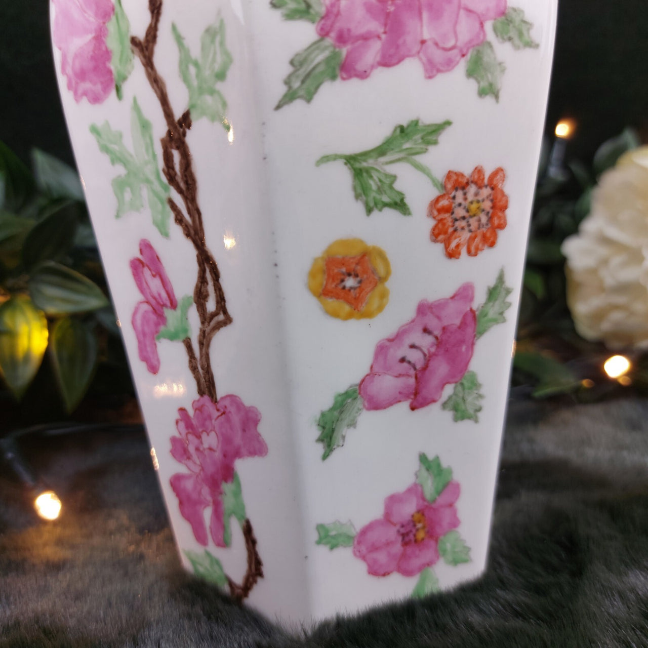 PalmerGinger Jar 1987 Ornoment Interior Deco 9.25" United Kingdom pink decor.11