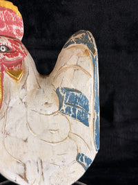 Thumbnail for Hand Wooden Carved Rooster Statue – Rustic Folk Art Painted Chicken 15
