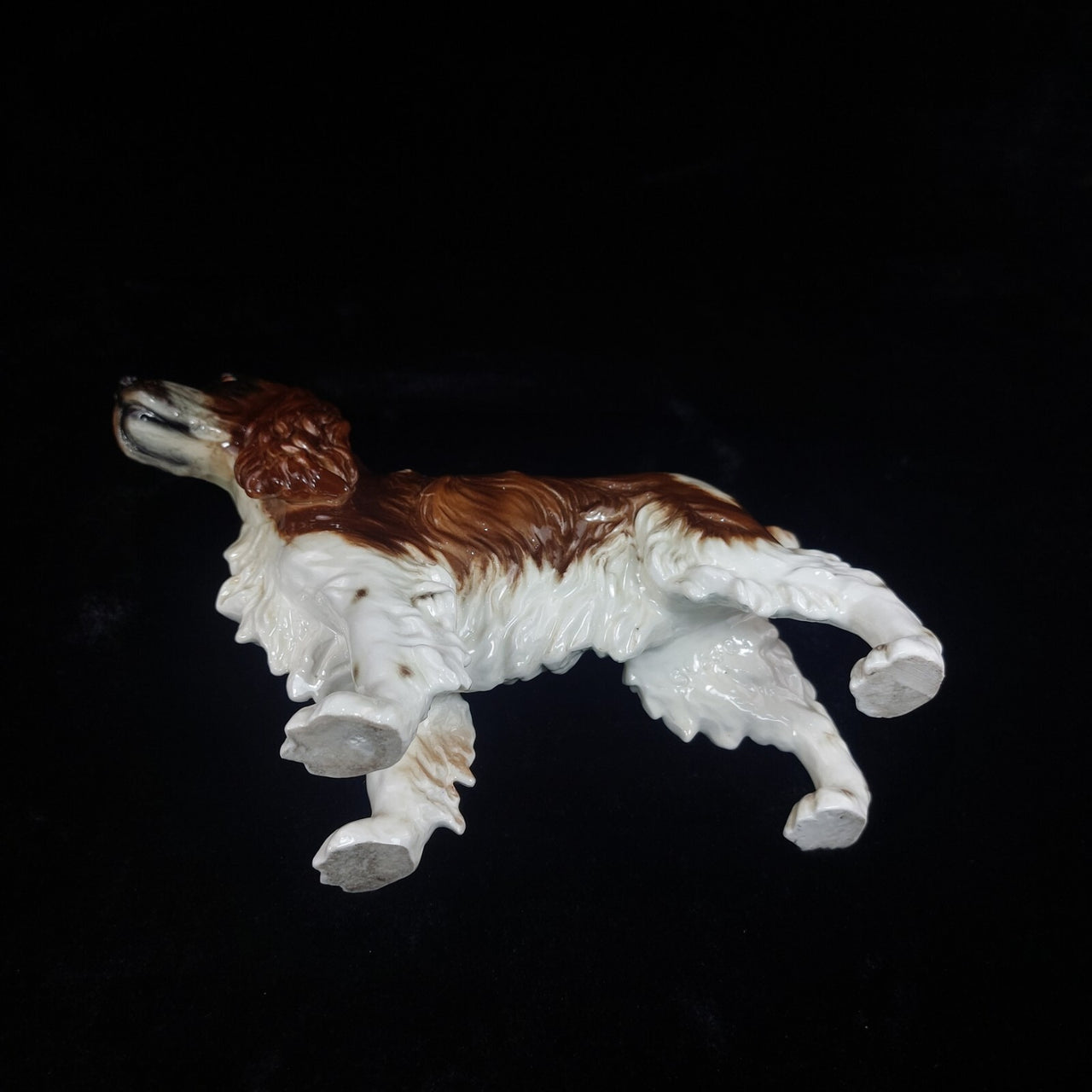 Goebel Spaniel Dog Figurine Porcelain Germany Brown White 9" Vintage Statue 197512