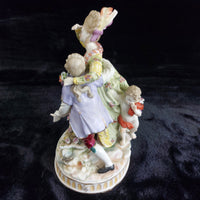 Thumbnail for Antique Dresden Style Porcelain Figurine The Broken Bridge Michel Victor Acier6