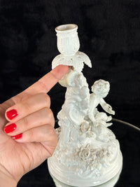 Thumbnail for Antique German Volkstedt Porcelain Cherub Candlestick 10