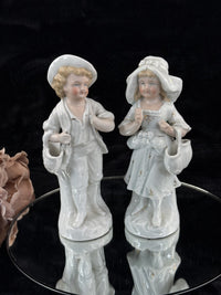 Thumbnail for antique figurine couple see the pics decor bookshelf collectables Unmarked White10
