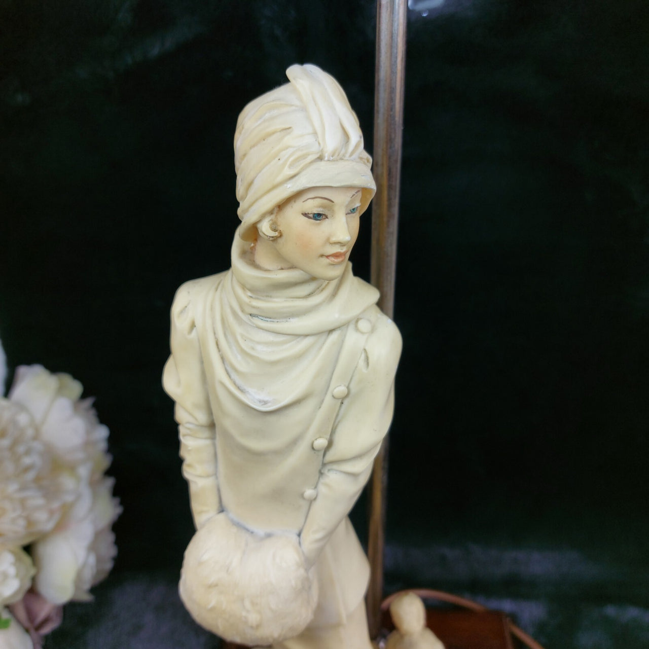 Vintage Vittorio Tessaro Figurine Lamp - Elegant Lady & Poodle - untested! 19923