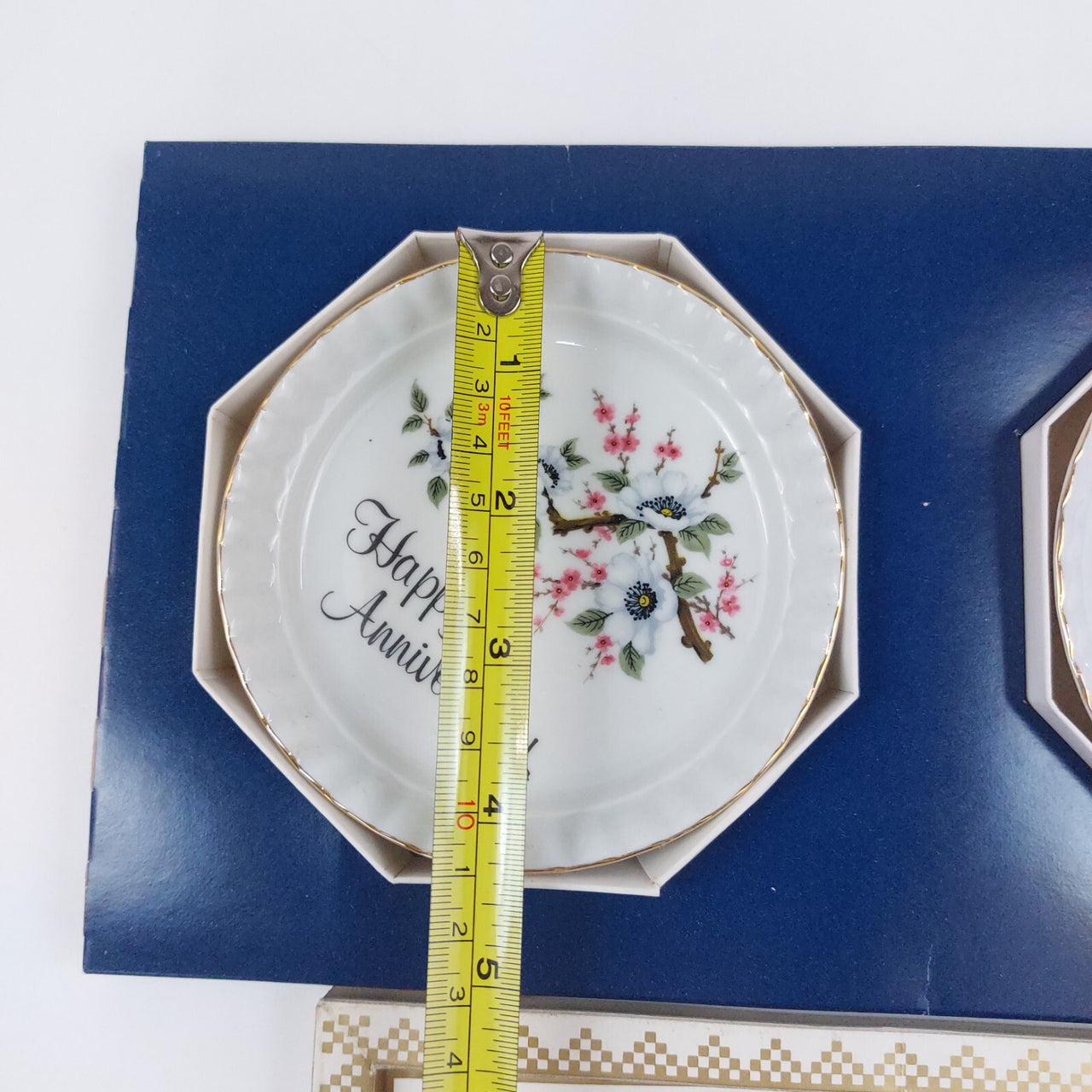 Swiss Coasters Handkerchiefs porcelain anniversary Set gift AJL Stoke-onTrent11