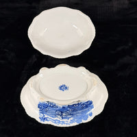 Thumbnail for Adams Cattle Scenery Blue Transferware Tureen with Lid 11